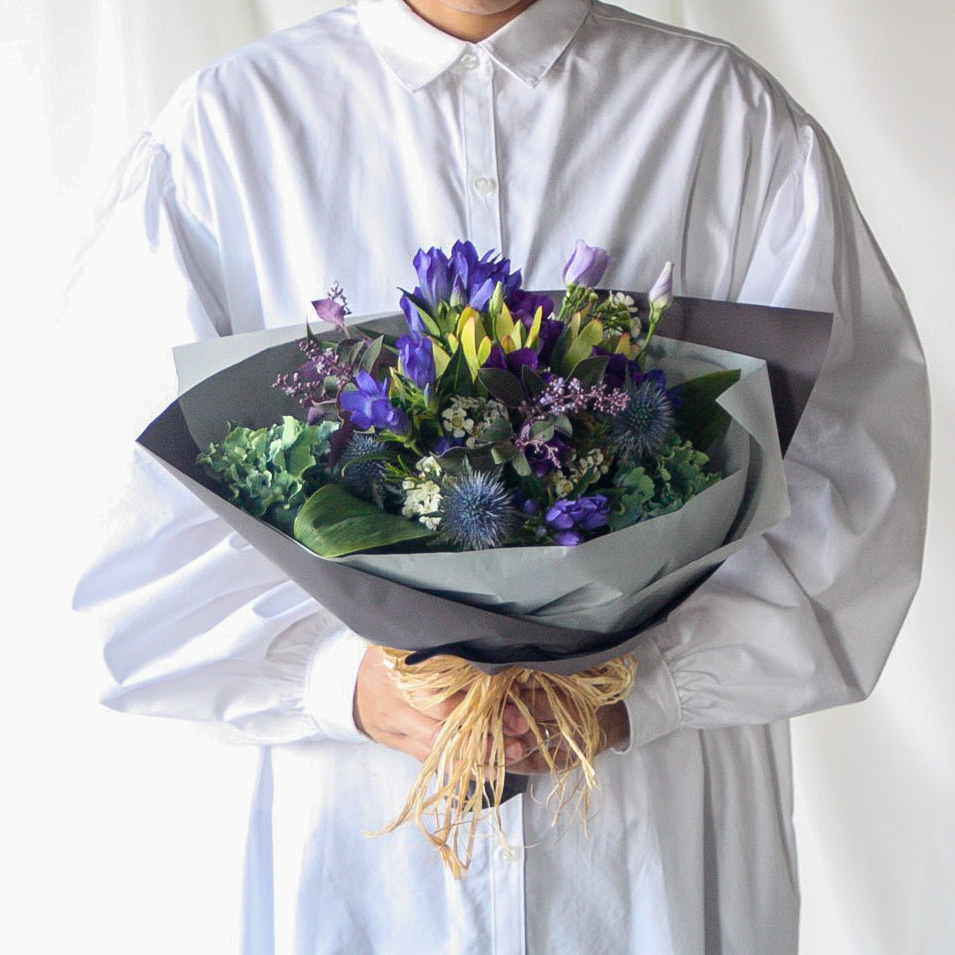【季節の花束】ブルー×パープル■Sサイズ/送料込み+クール便¥330(5月～10月)