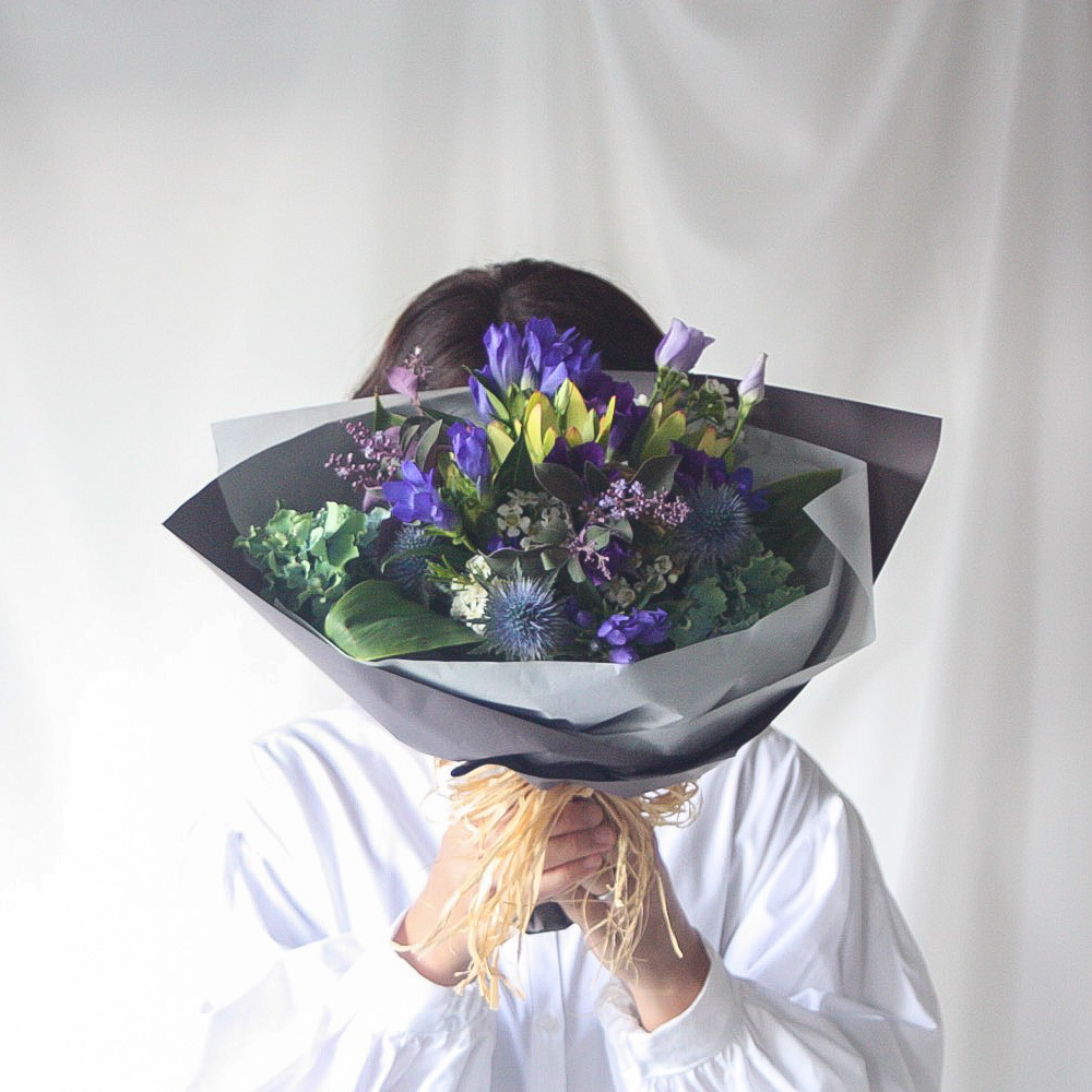 【季節の花束】ブルー×パープル■Sサイズ/送料込み+クール便¥330(5月～10月)