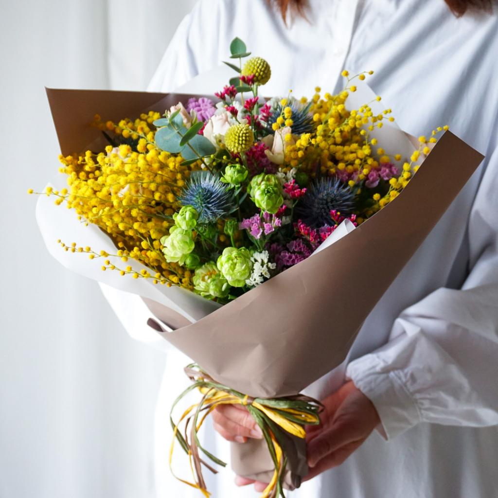 【ドライになる花束】ミモザの花束/COLORFUL 送料込み※ご注文から1~5日後発送/着日指定不可商品