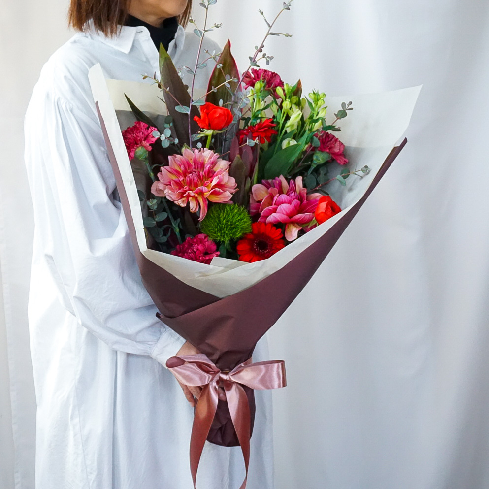 【季節の花束】レッド■Mサイズ/送料込み