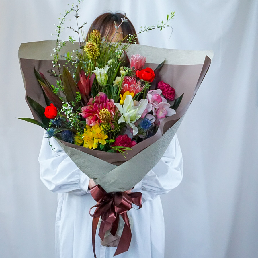 【季節の花束】マルチカラー■Lサイズ/送料込み