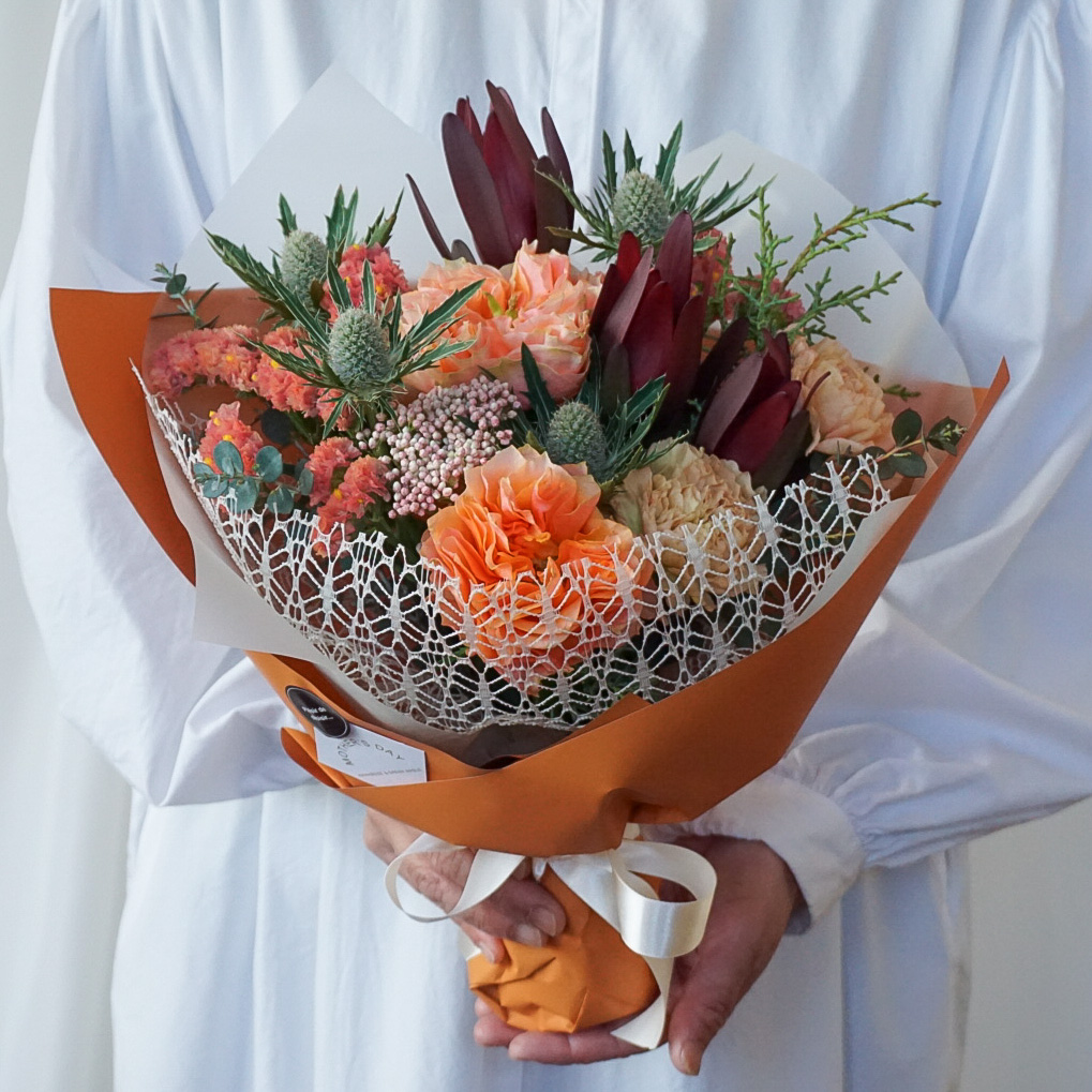 【母の日限定】カーネーションの花束 オレンジ/クール便＋¥330※お届け希望日の3週間前より受付開始