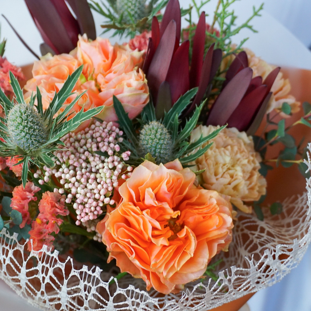 【母の日限定】カーネーションの花束 オレンジ/クール便＋¥330※お届け希望日の3週間前より受付開始