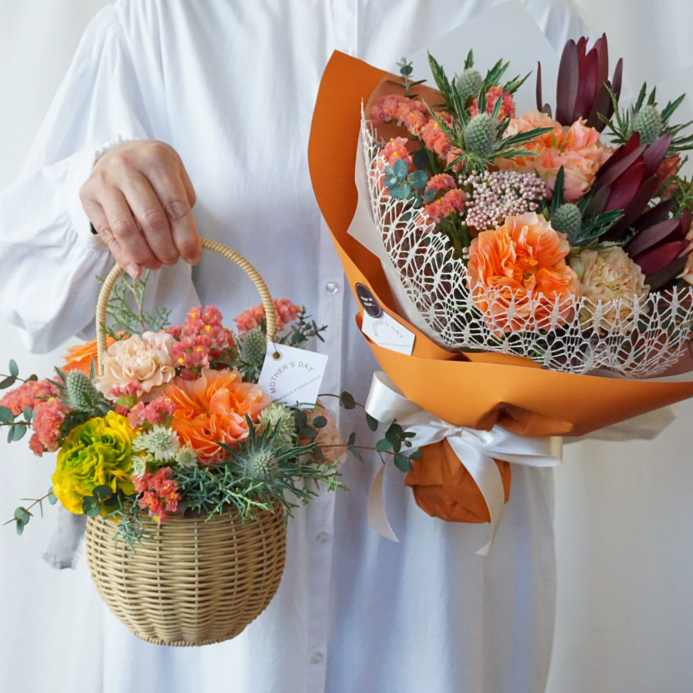 【母の日限定】カーネーションの花束 オレンジ/クール便＋¥330※お届け希望日の3週間前より受付開始