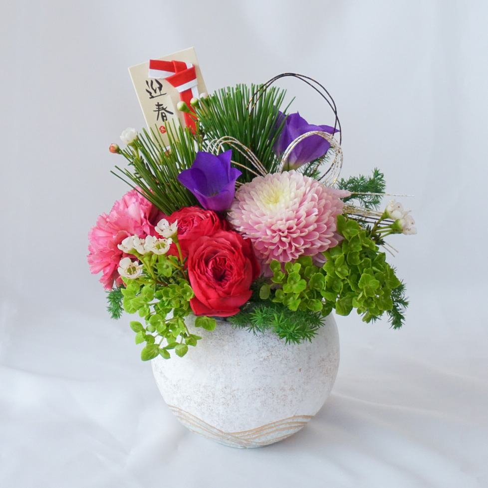 【お正月アレンジ】レッド×ピンク/送料込み※着日指定なしのご注文で29日のお届け