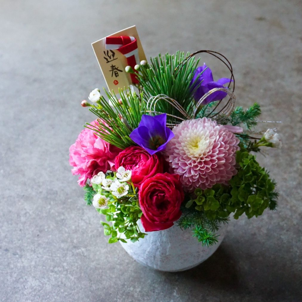 【お正月アレンジ】レッド×ピンク/送料込み※着日指定なしのご注文で29日のお届け