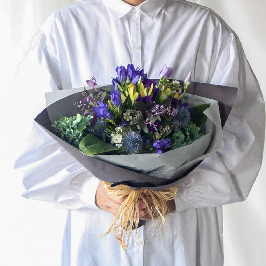 【季節の花束】ブルー×パープル■Sサイズ/送料込み