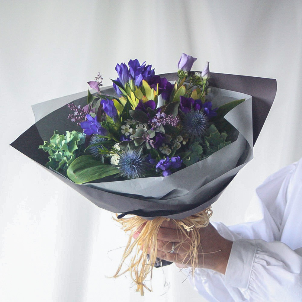 【季節の花束】ブルー×パープル■Sサイズ/送料込み