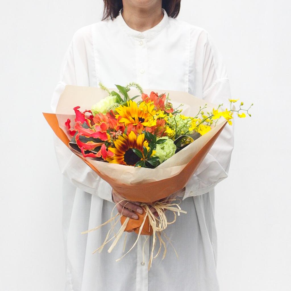【季節の花束】イエロー×オレンジ■Sサイズ/送料込み