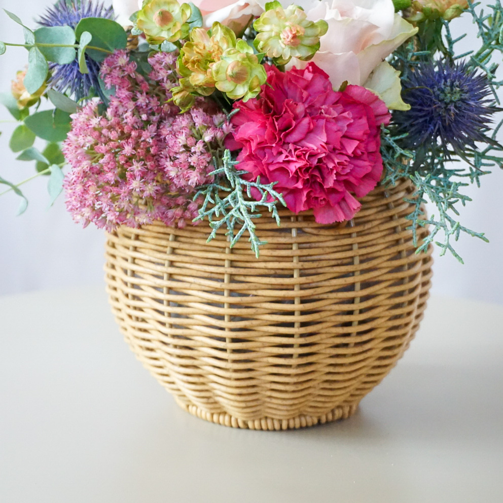 【バスケットアレンジメント】ピンク/送料込み