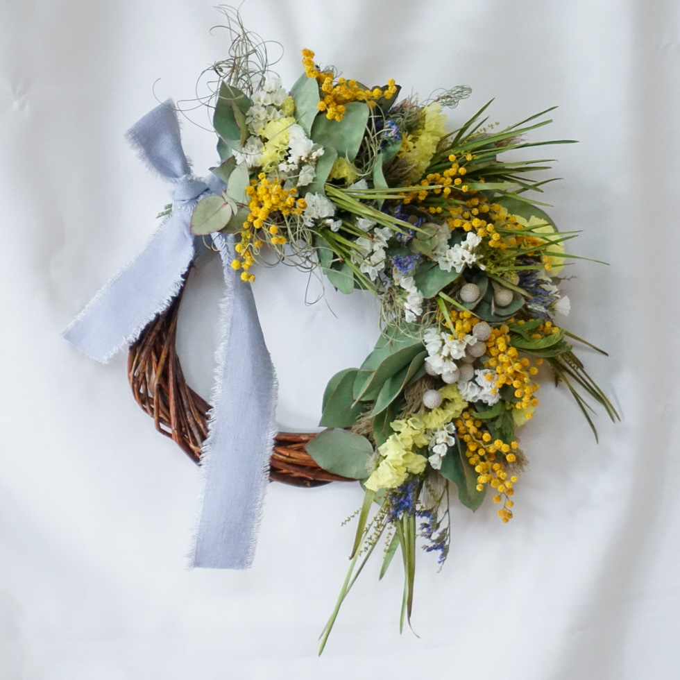 【ドライフラワー】ミモザのリース■複数商品/送料込み