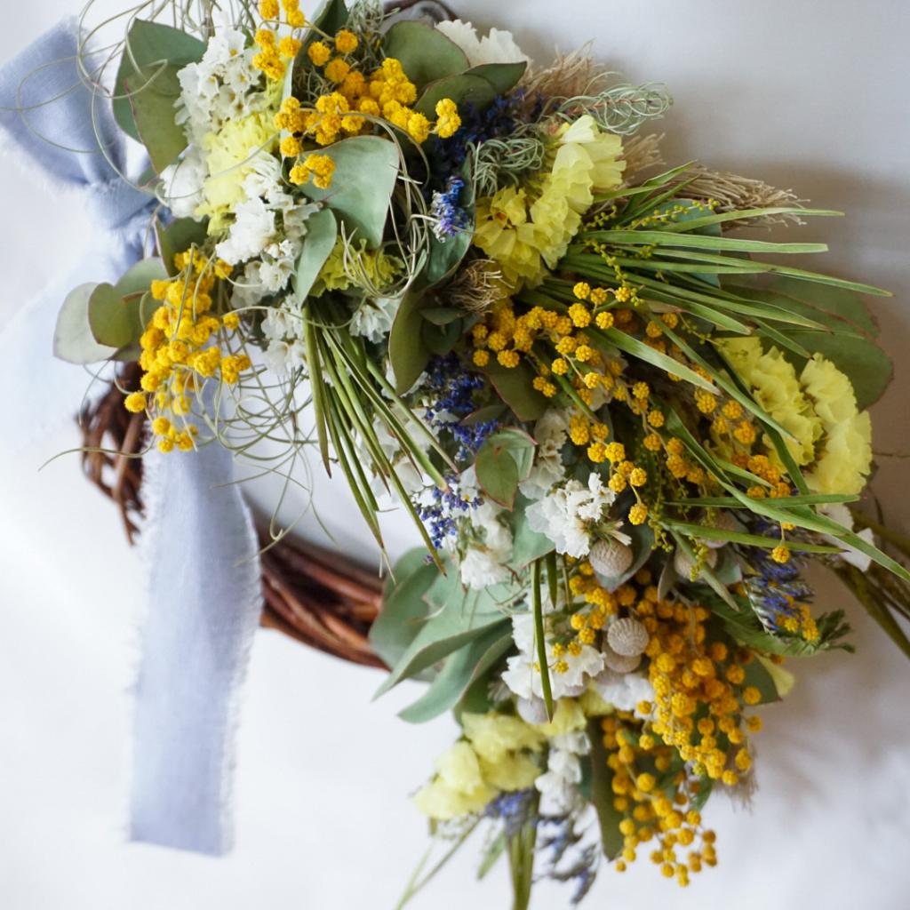 【ドライフラワー】ミモザのリース■複数商品/送料込み
